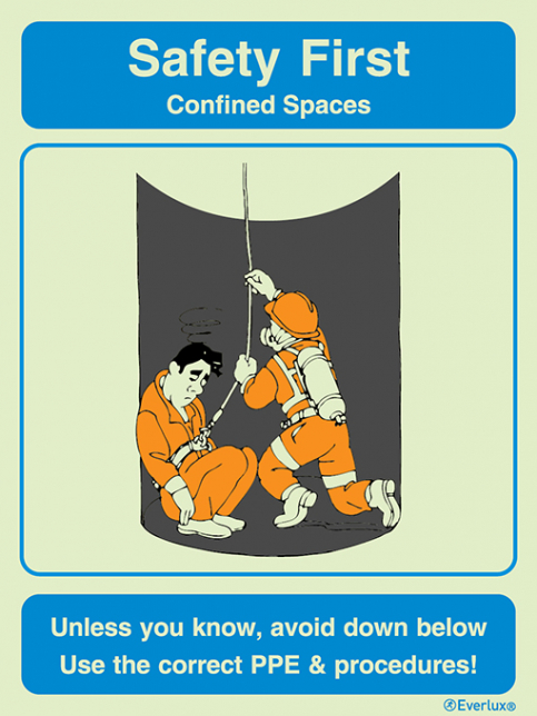 Confined spaces - Safety first awareness poster - S 65 01