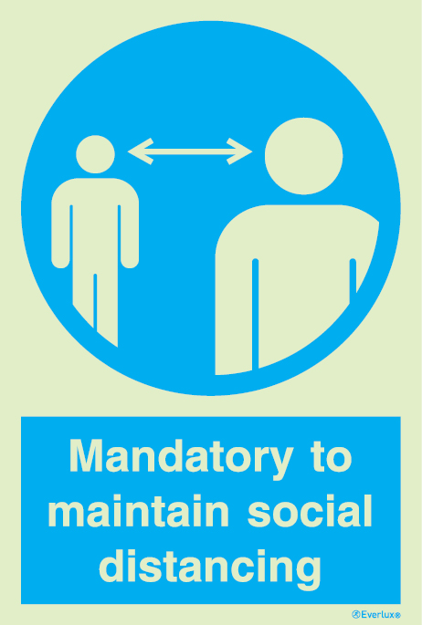 Maintain social distancing mandatory action sign - SC 074