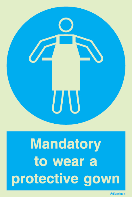 Wear a protective gown mandatory action sign - SC 076