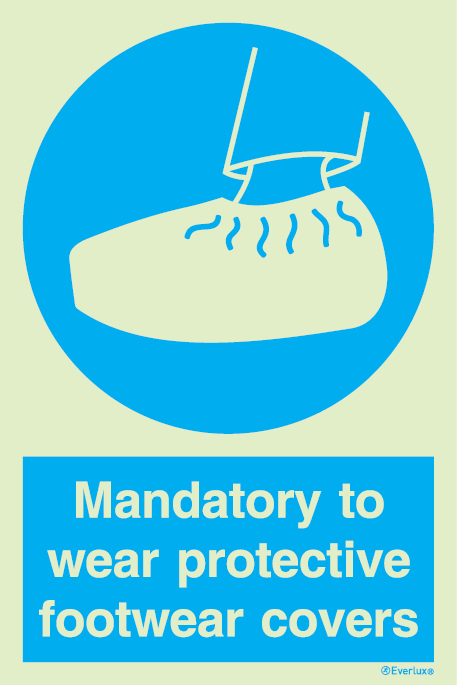 Wear protective footwear covers mandatory action sign - SC 079