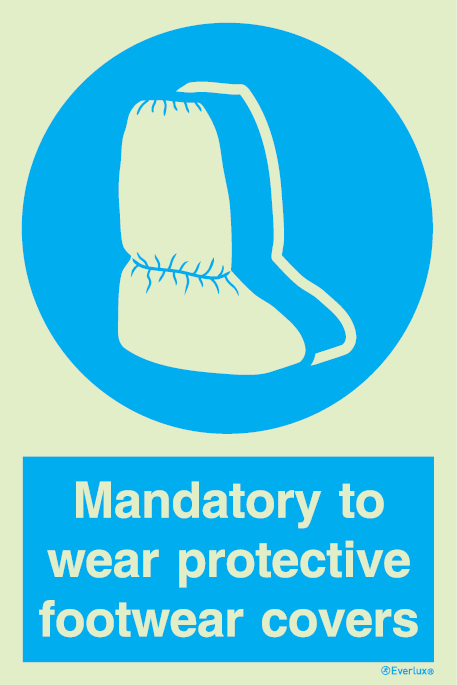 Wear protective footwear covers mandatory action sign - SC 080