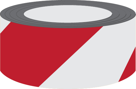 Self-adhesive red and white roll to mark limit/ dangerous areas - SC 252